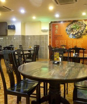 最新中式快餐店桌椅装潢效果图