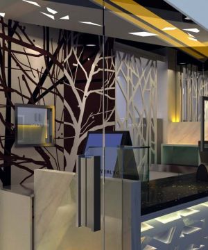 2025便利店收银台大理石台面装修效果图