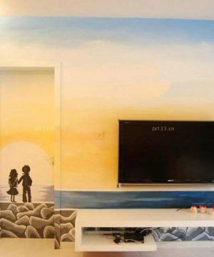  客厅影视墙隐形门背景墙装修设计图片大全