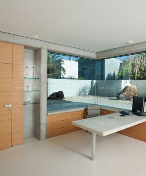 2025书房隐形门背景墙设计图片欣赏