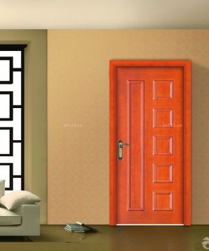 最新现代中式风格室内橙色门设计案例2025