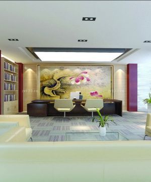 总经理办公室办公桌植物摆设效果图大全