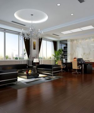 2025现代中式风格办公室办公桌植物摆设图片大全