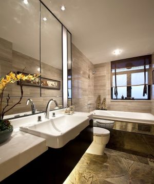 2025现代中式别墅卫生间装修效果图大全