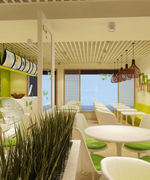 奶茶店恬静田园风格装修设计图