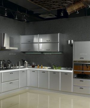 最新时尚简约风格厨房不锈钢橱柜样板间大全