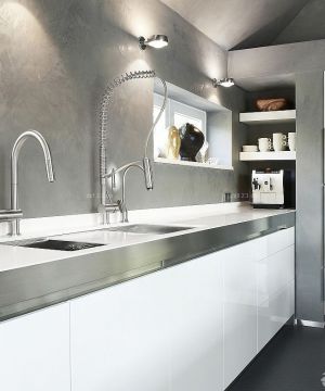 2025简约风格厨房不锈钢橱柜设计图片大全