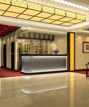 最新奢华茶楼会所服务台装修效果图大全