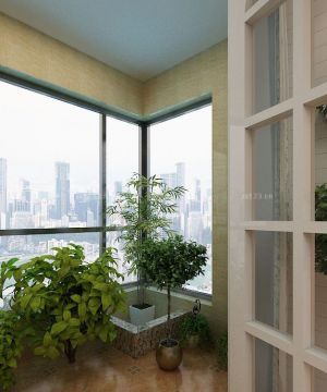封闭阳台花园地板砖装修图片大全