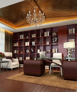 欧式经典书房写字台装修图片2025