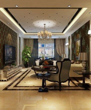2025新古典客厅波打线装修效果图片