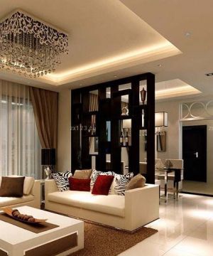 现代餐厅客厅博古架隔断设计图