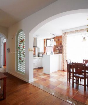 70平米小户型田园厨房餐厅隔断装修效果图 