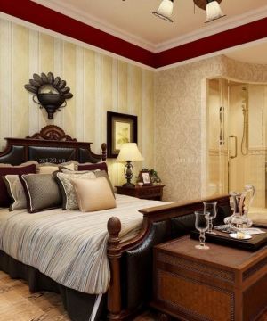 美式风格三室一厅主卧室装修效果图欣赏2025