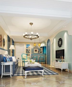 三居室家装蓝色门设计效果图欣赏