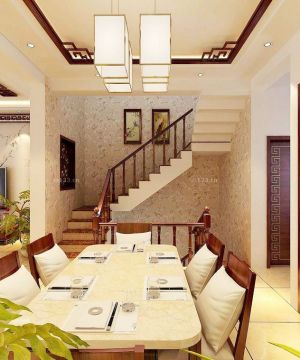 小复式房长餐桌装修效果图片