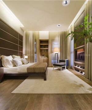 2025 主卧室咖啡色窗帘装修效果图片