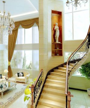 2025复式楼黄色窗帘装修效果图