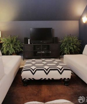 2025家装90平带平顶阁楼小户型小客厅设计效果图欣赏