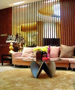 客厅装修现代圆茶几图片