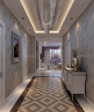 家装走廊玄关拼花地砖装修效果图片2025