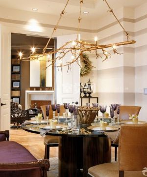 2025别墅餐厅吊灯设计装修样板间效果图欣赏