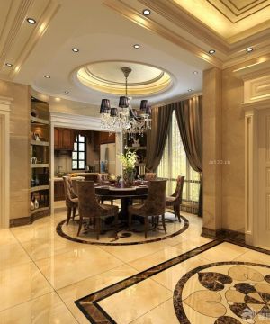 双拼别墅简欧式餐厅设计效果图大全