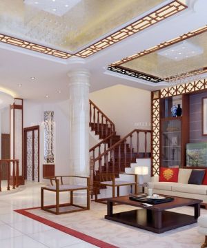 2025三层别墅客厅组合沙发设计效果图欣赏