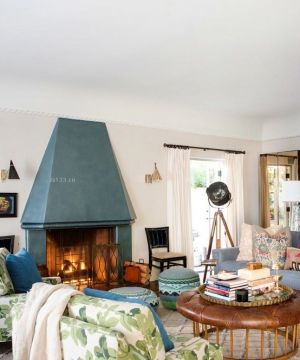 2025精美一层乡村别墅白色窗帘设计效果图大全