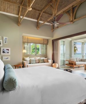 2025简约一层乡村别墅卧室设计实景图片