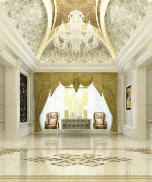 豪华一层乡村家装别墅走廊玄关设计装修图片