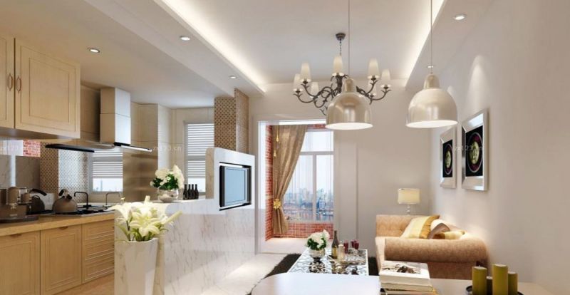 2025现代风格家装厨房客厅隔断设计图片