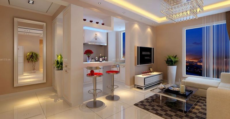 现代风格家装厨房客厅隔断装修效果图片大全