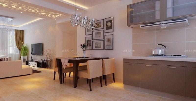 现代风格厨房客厅隔断装修图片2025