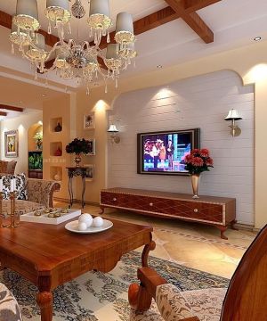 2025客厅电视背景墙造型设计装修效果图