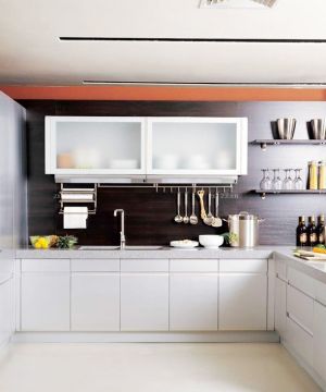 现代敞开式厨房u型厨房装修效果图2025款