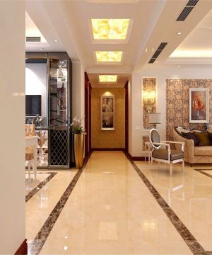 2025经典客厅过道吊顶设计装修效果图片