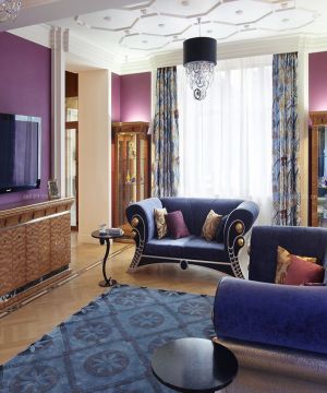 经典欧式紫色墙面装修效果图片大全2025