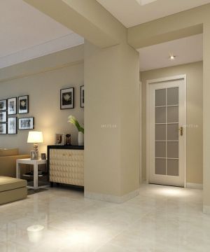 简约进门玄关白色踢脚线装修效果图2025图片大全