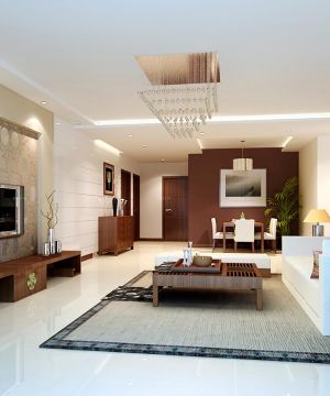 简约中式风格客厅装修效果图2025
