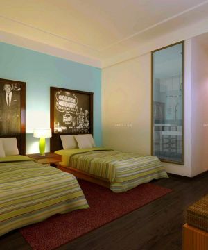 2025小酒店房间壁画图案装修效果图 