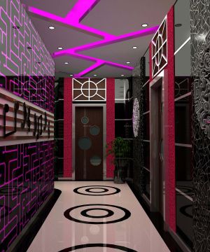 现代风格小型ktv走廊设计效果图片2025