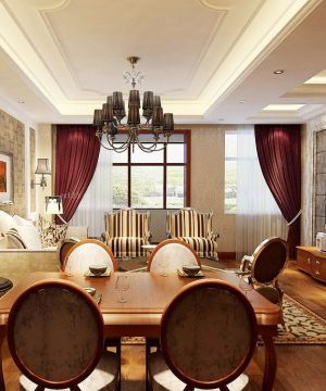 2025欧式最新红色窗帘装修效果图片