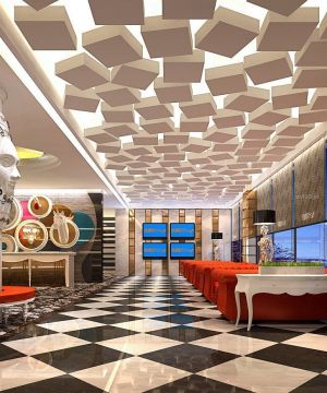 2025小型ktv大厅室内吊顶装修效果图片