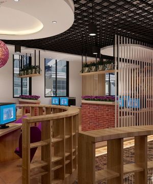 2025大型网吧电脑桌装修效果图 