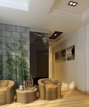 客厅连阳台墙面装饰装修效果图片