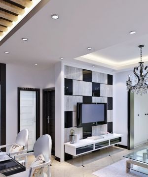 2025现代简约风格客厅电视背景墙效果图