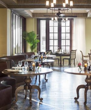 复古酒吧真皮沙发装修效果图