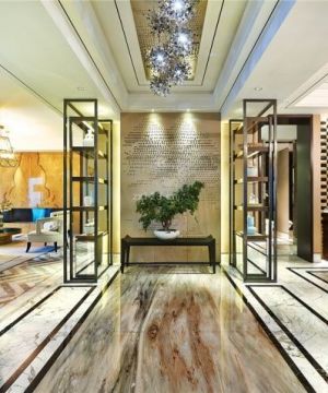 新中式别墅家居玄关装修图