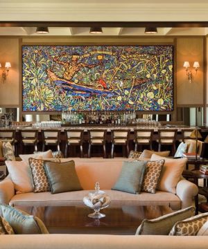 豪华家庭酒吧背景墙设计图